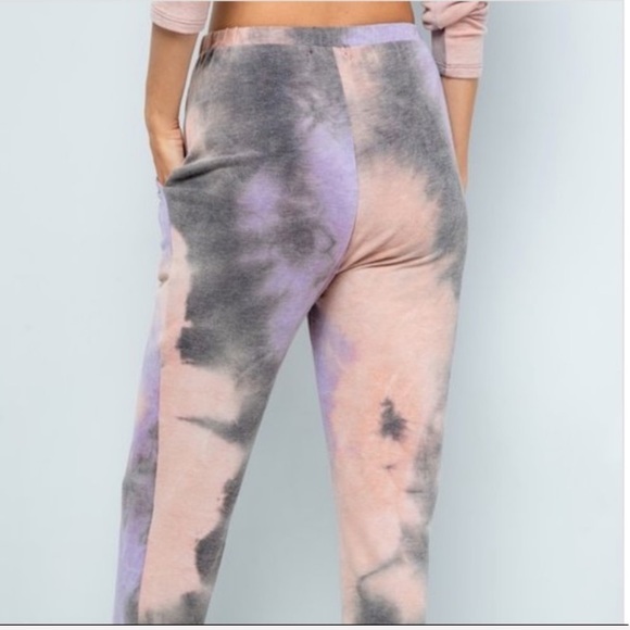 🌪MAUVE CHARCOAL FRENCH TERRY JOGGERS - Picture 2 of 6